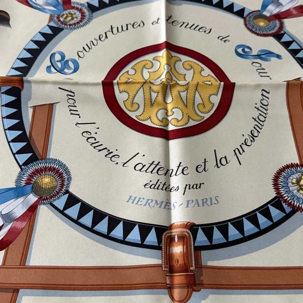 HERMES COUVERTURES ET TENUES DE JOUR FOREVER SCARF 90 SILK TWILL - Picture 5 of 10